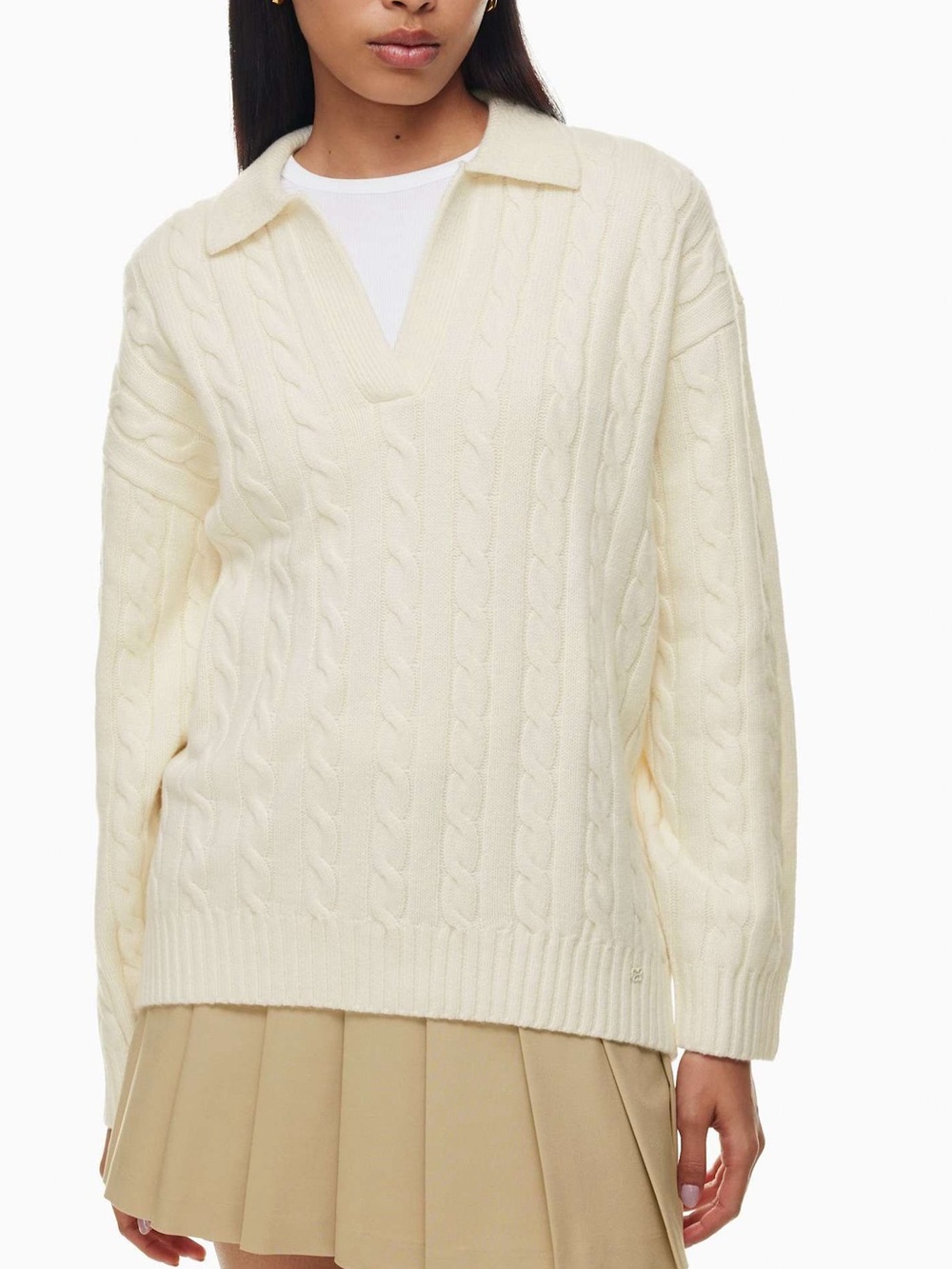 Sunday Best Peggy Polo Sweater Whisper White